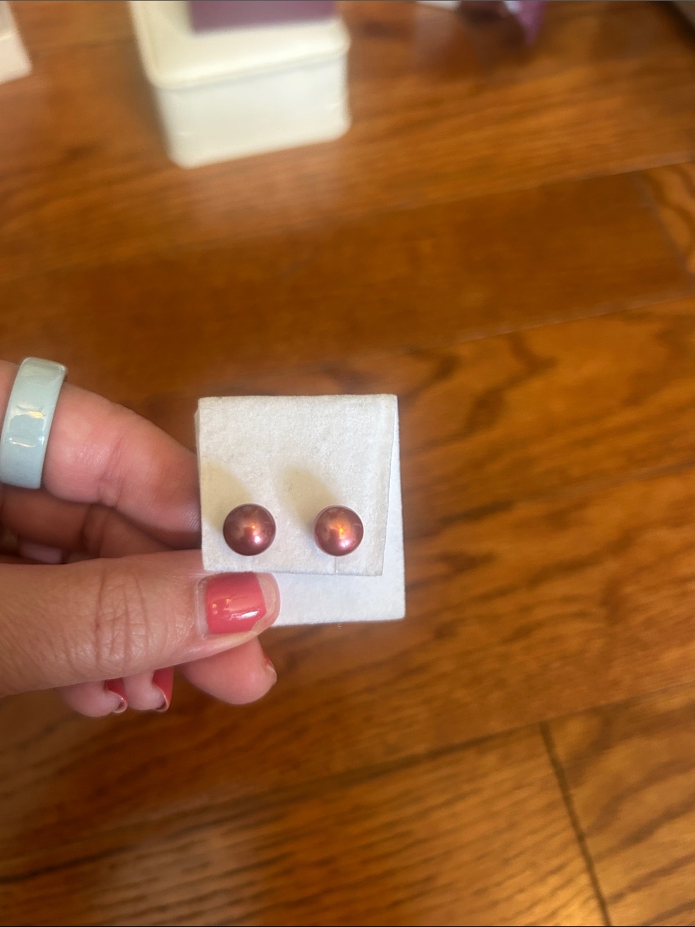 Honora Copper-Pink Pearl Stud Earrings